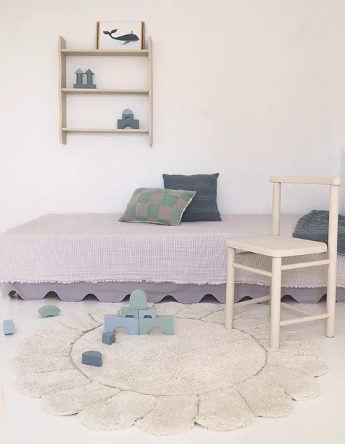 Nattiot Gabrielle Round Washable Cotton Children's Bedroom Rug with 'Petals' Finish