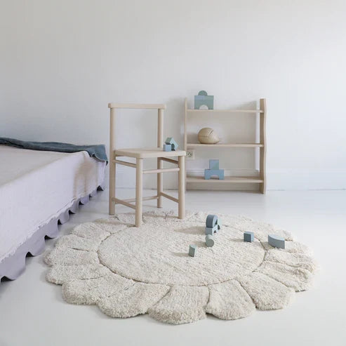 Nattiot Gabrielle Round Washable Cotton Children's Bedroom Rug with 'Petals' Finish