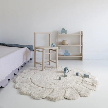 Nattiot Gabrielle Round Washable Cotton Children's Bedroom Rug with 'Petals' Finish