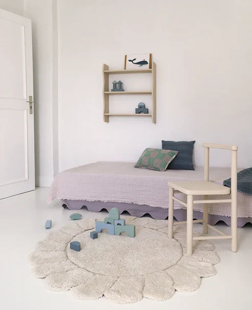 Nattiot Gabrielle Round Washable Cotton Children's Bedroom Rug with 'Petals' Finish