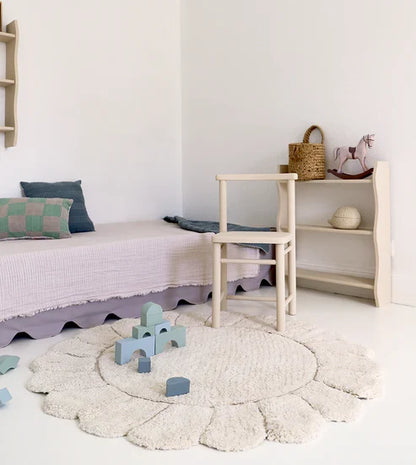 Nattiot Gabrielle Round Washable Cotton Children's Bedroom Rug with 'Petals' Finish