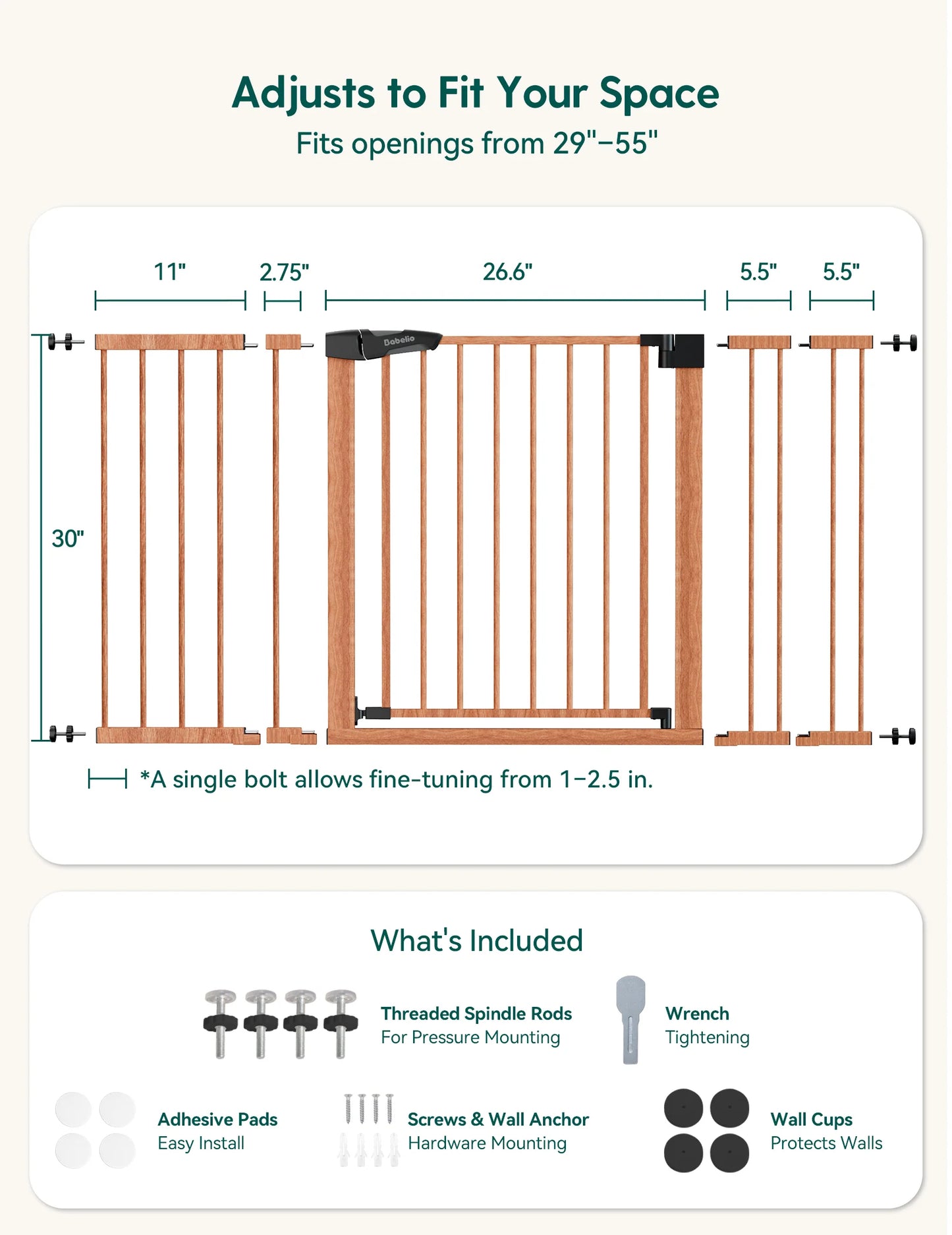 Babelio PressGuard C5&P7 | Versatile Baby Safety Gate