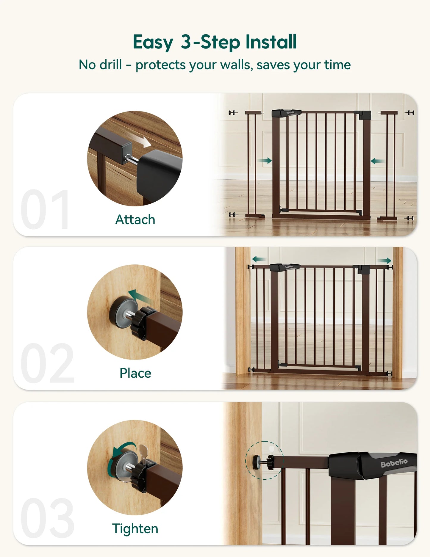 Babelio PressGuard C5&P7 | Versatile Baby Safety Gate