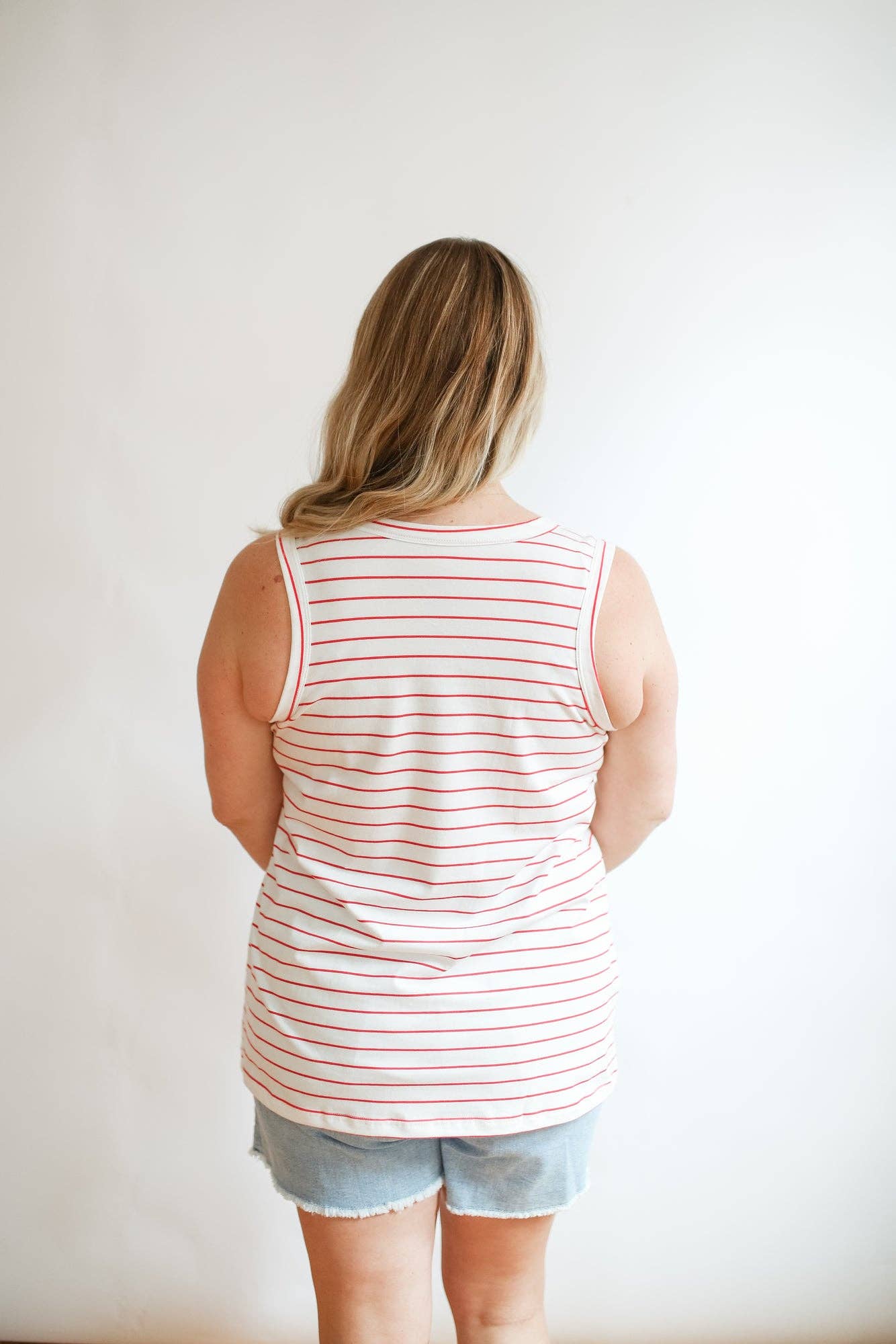 Stripe Invisible Zip Breastfeeding Tank Top