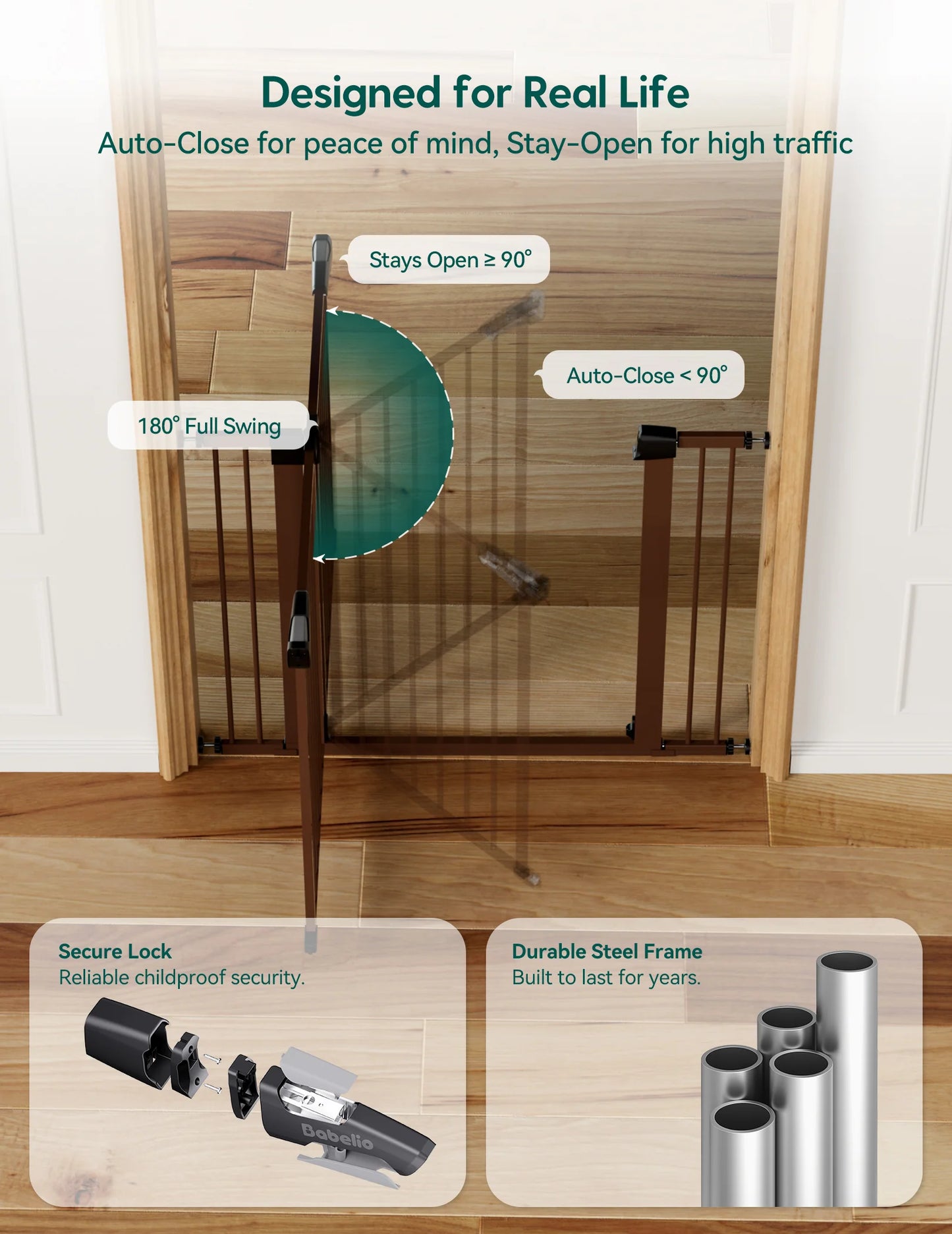 Babelio PressGuard C5&P7 | Versatile Baby Safety Gate