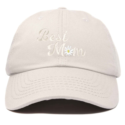 Embroidered Best Mom Daisy Cotton Hat