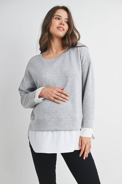 Maternity Twofer Pullover Top