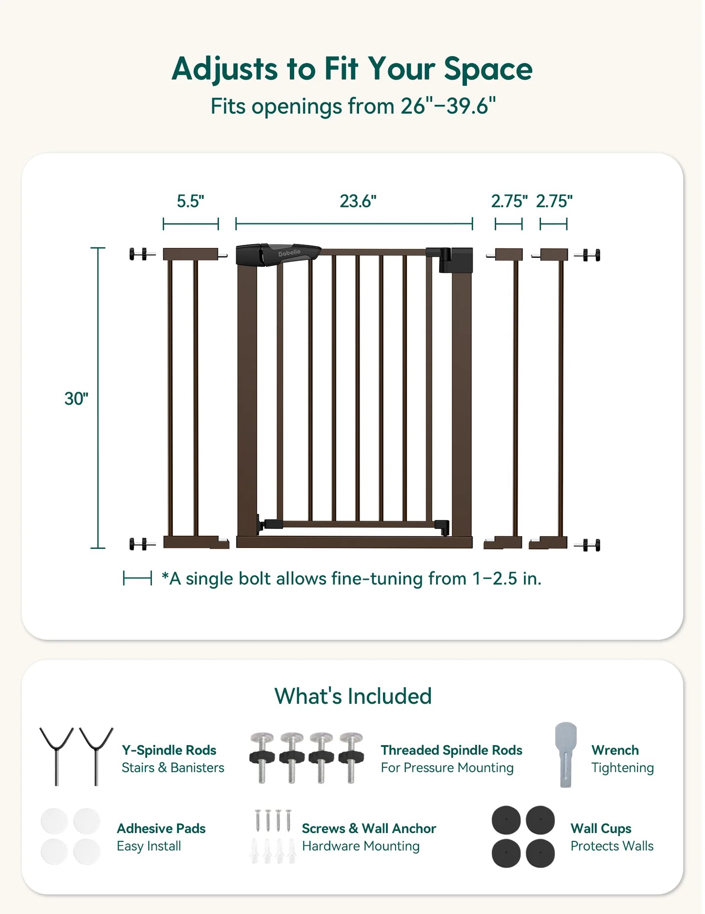 Babelio PressGuard C5&P7 | Versatile Baby Safety Gate