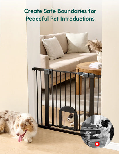 Babelio CatPrivilege T7 | Expandable Baby Gate with Cat Door