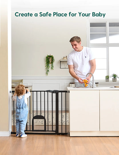 Babelio CatPrivilege T7 | Expandable Baby Gate with Cat Door