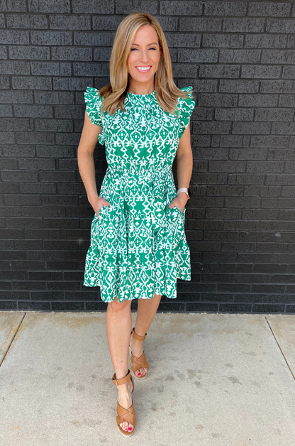 Belted Print Nursing Dress