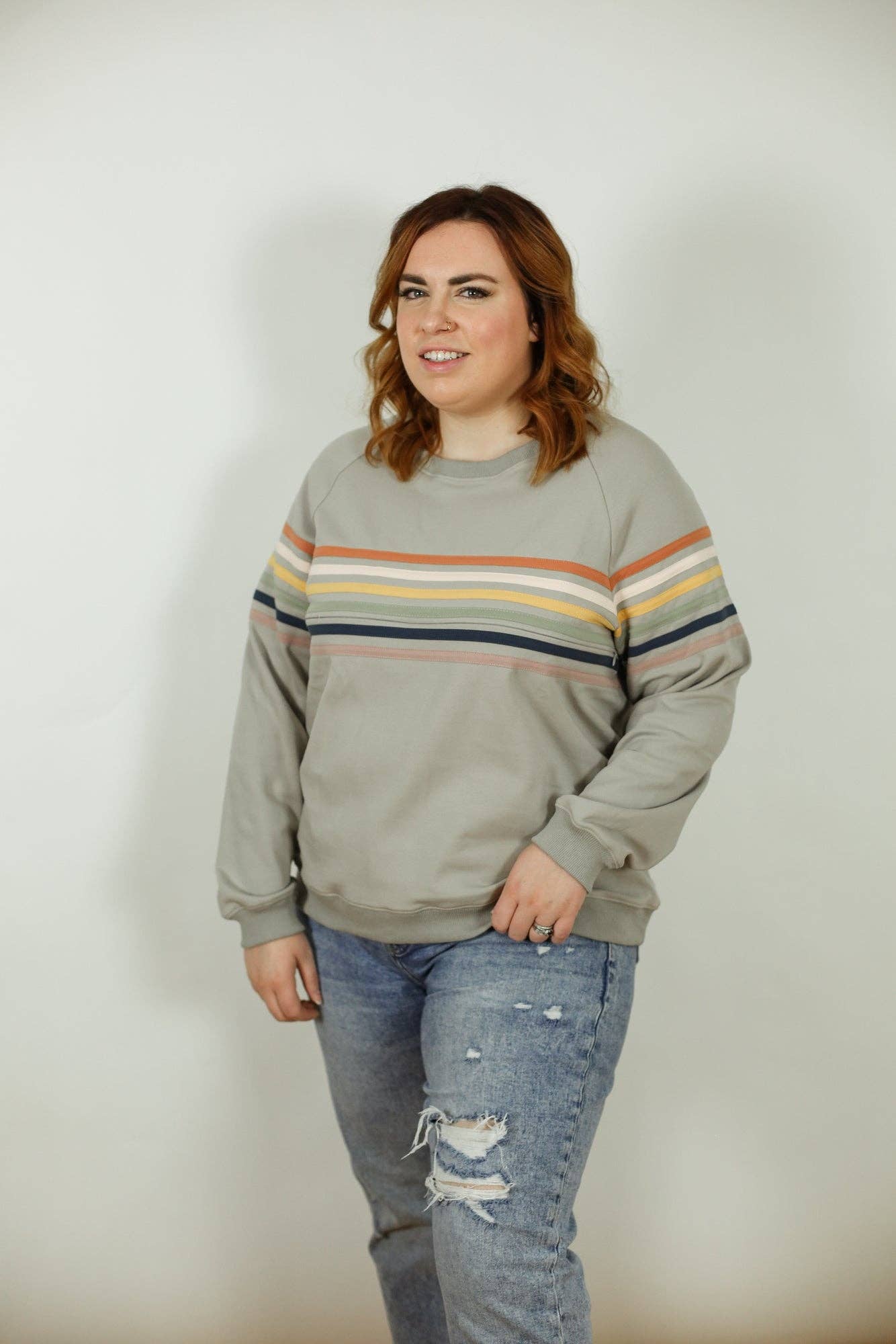 Limited Edition Six Stripe Invisible Zip Breastfeeding Sweater