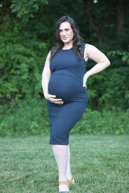 MLM Brand Little Breastfeeding Dress - Navy