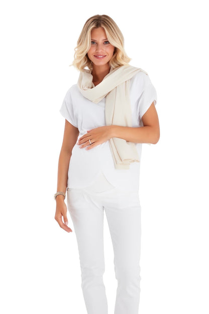 Accouchée Handy Crossover Short Sleeve Cotton Maternity/Nursing Top