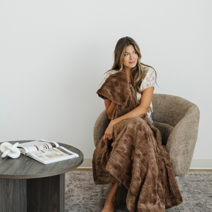 Saranoni Patterned Faux Fur XL Throw Blankets
