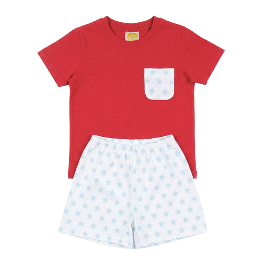 The Little Lemons Company Red, White, and Stars Boy Set
