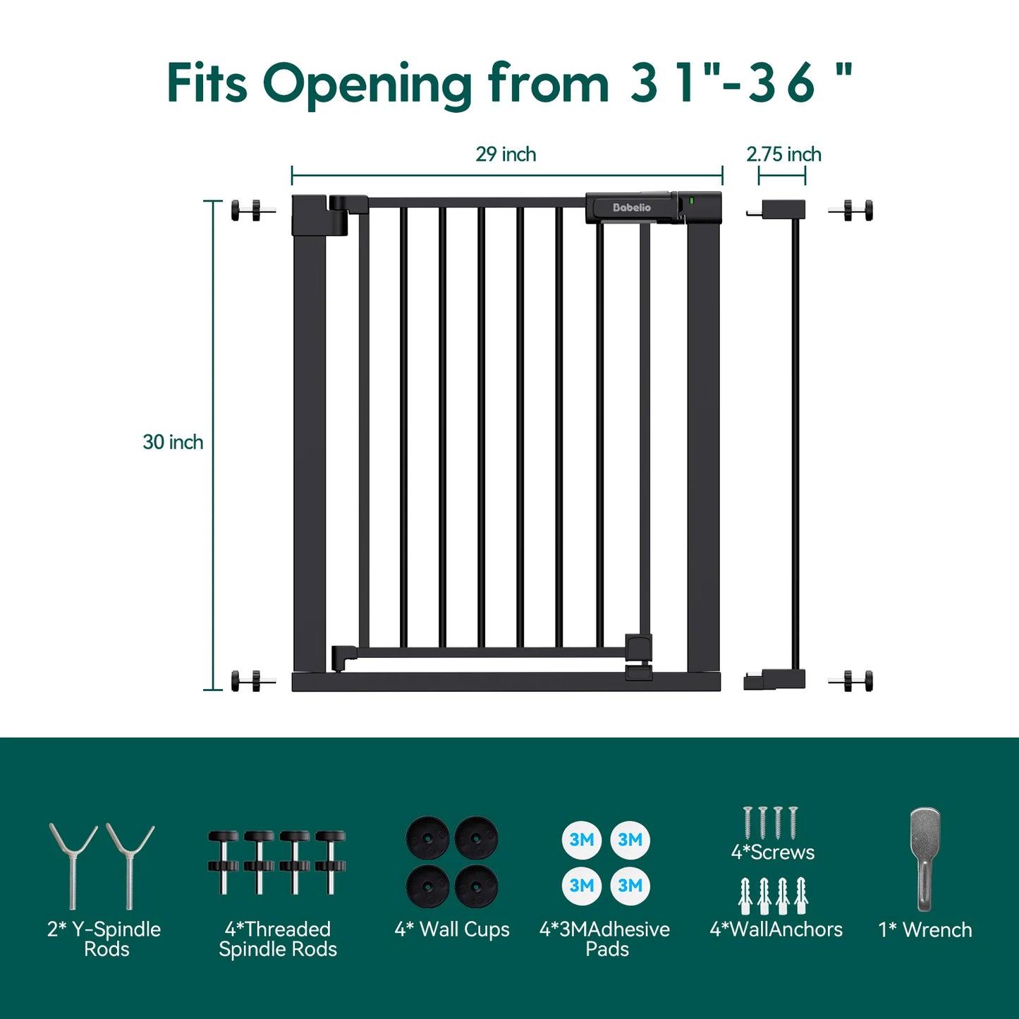 Babelio PressGuard Ⅱ | Upgrade Pressure-Mounted Baby Gate