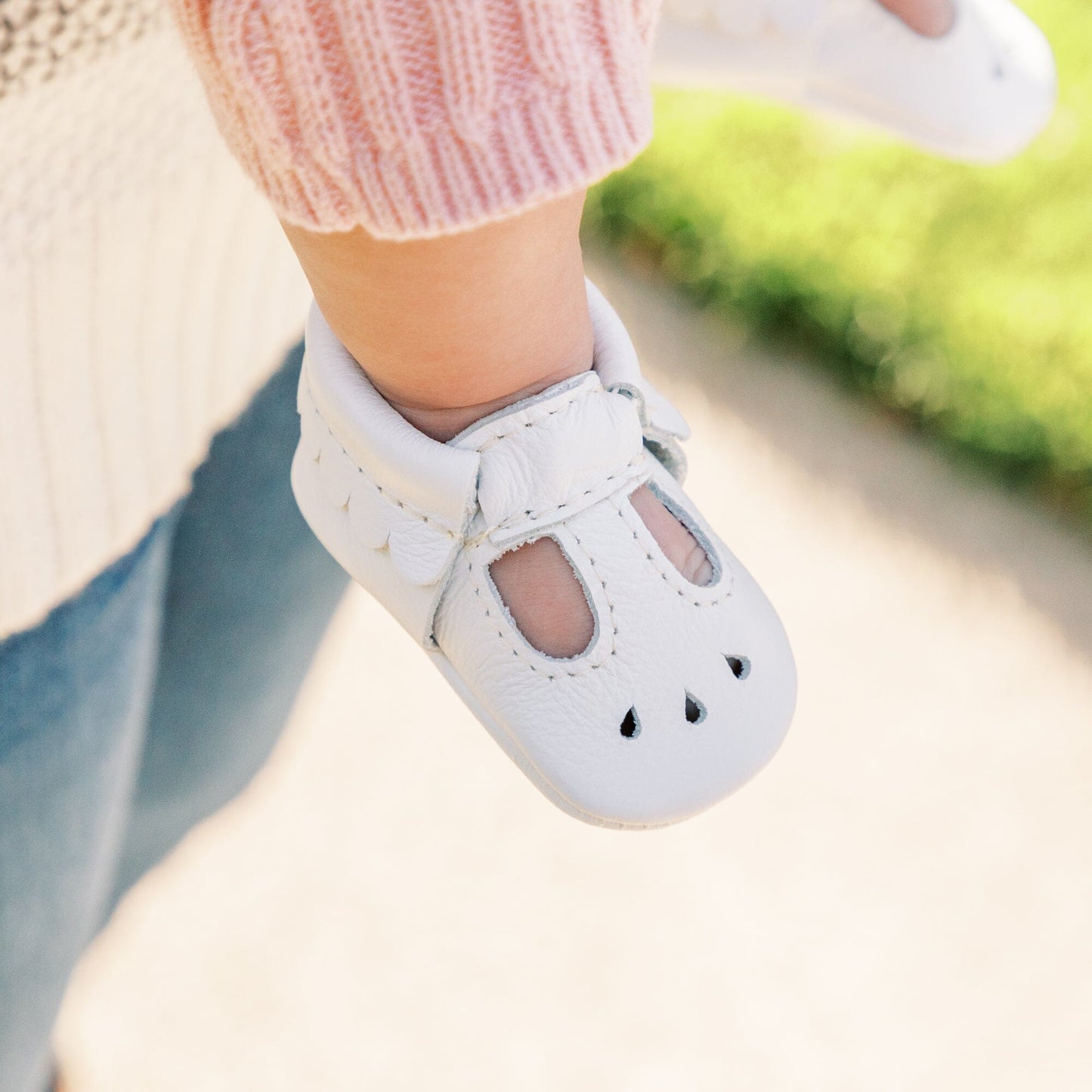 Freshly Picked Newborn Bright White Mary Jane Baby Shoe