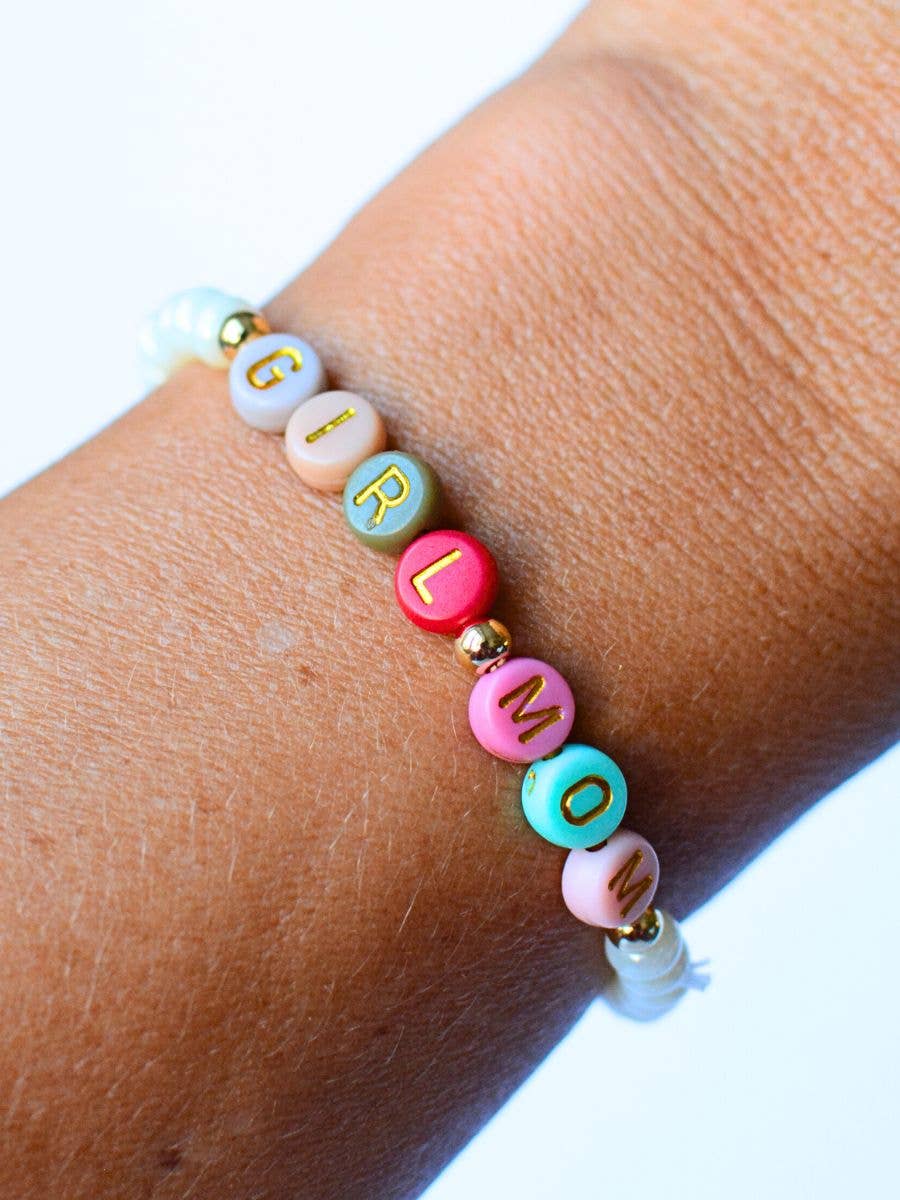 Girl Mom Multicolored Beaded Pearl Bracelet