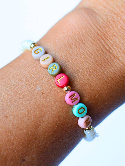 Girl Mom Multicolored Beaded Pearl Bracelet