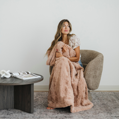 Saranoni Patterned Faux Fur XL Throw Blankets