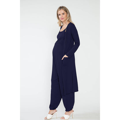 Maternity Jogger Pants Jumpsuit & Maxi Long Cardigan Sets