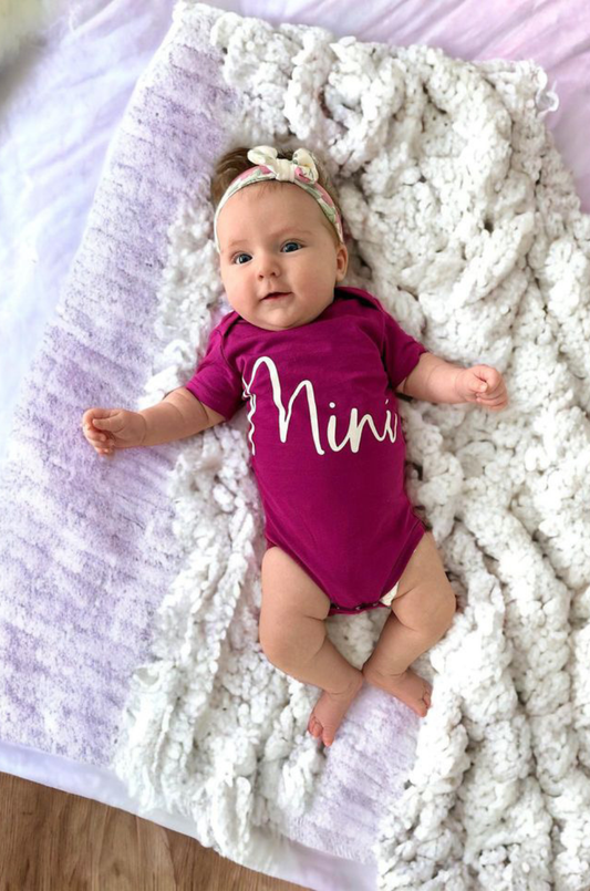 Baby Cursive "Mini” Short Sleeve Onesie