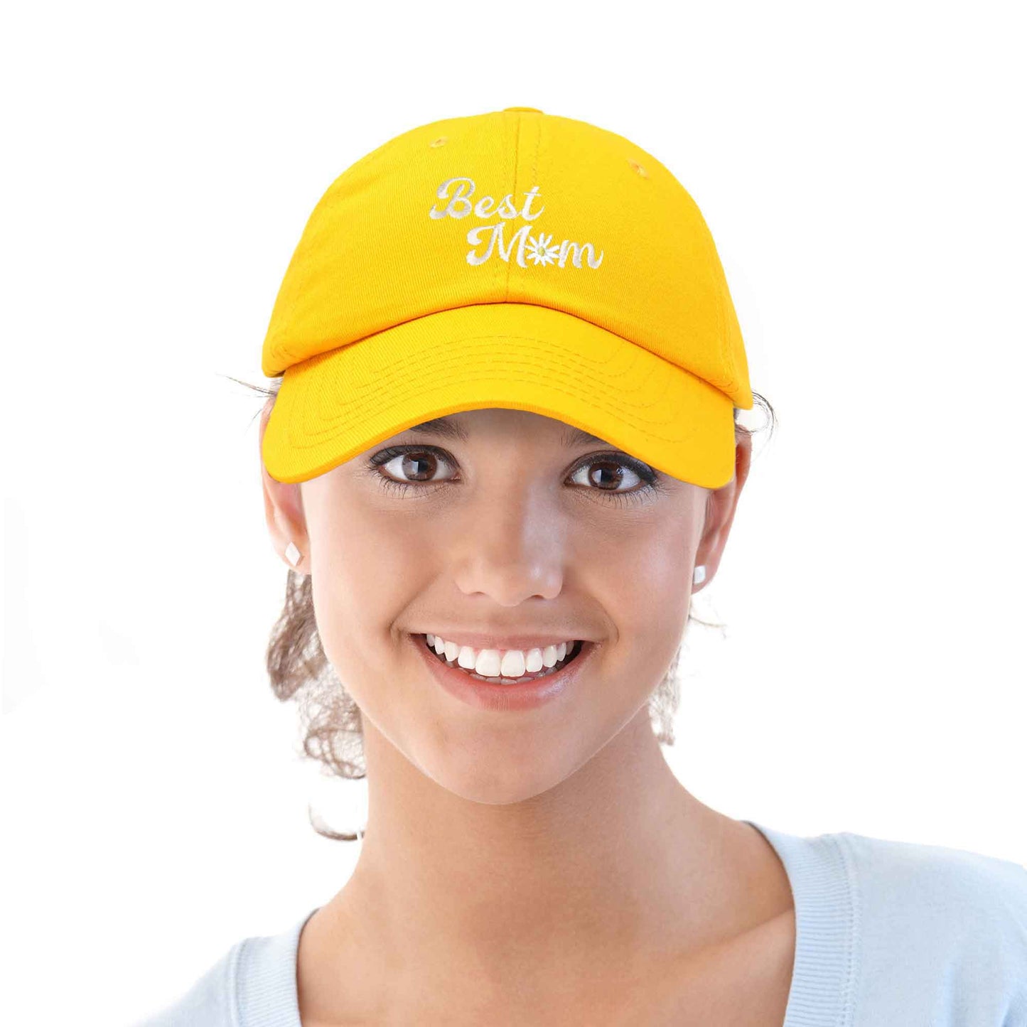 Embroidered Best Mom Daisy Cotton Hat