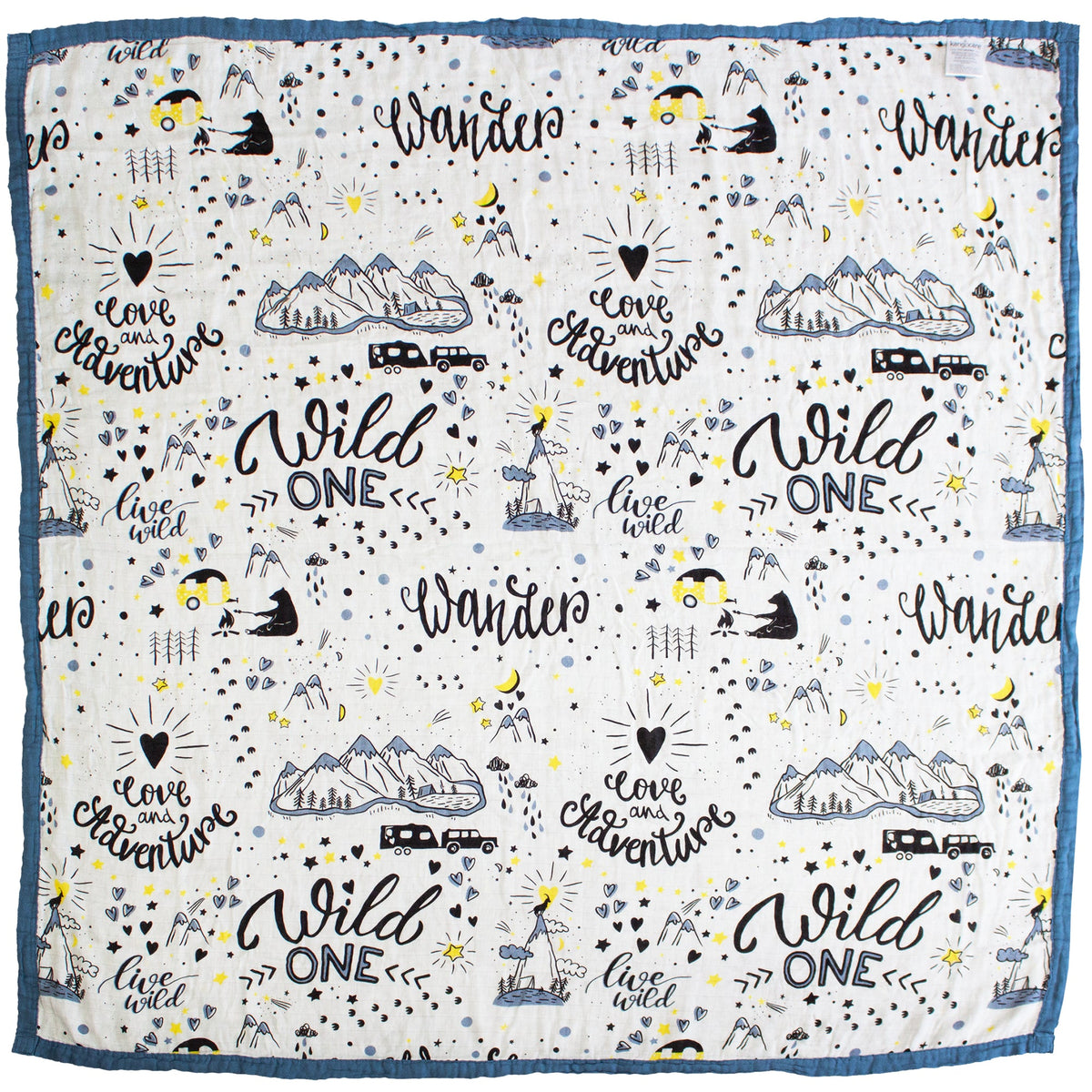 Kanga Care Bamboo Muslin Blanket - Baby: Wander (Reversible)