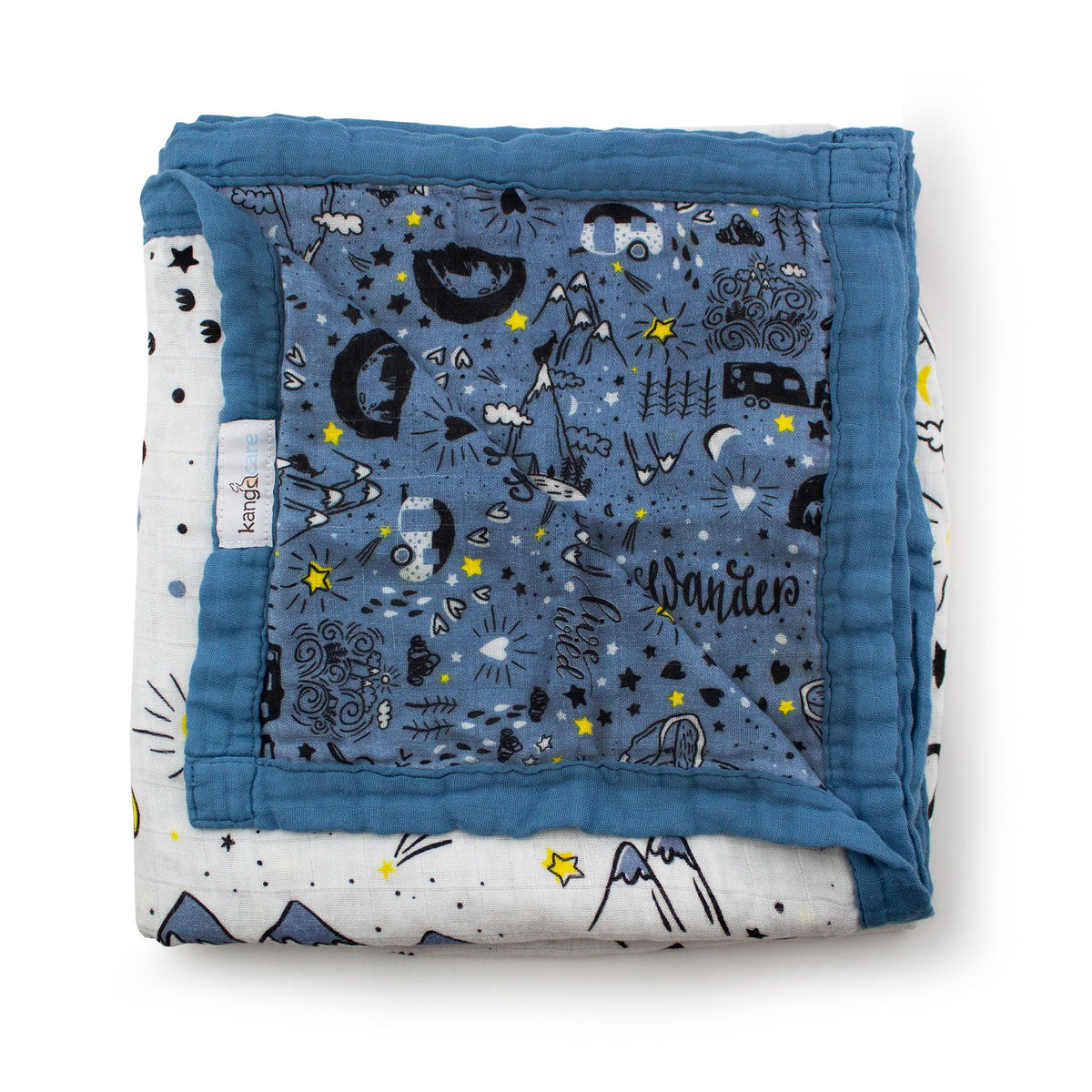 Kanga Care Bamboo Muslin Blanket - Baby: Wander (Reversible)