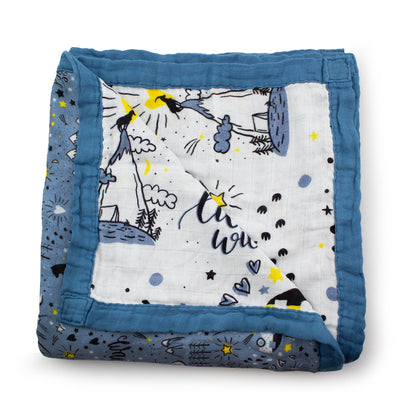 Kanga Care Bamboo Muslin Blanket - Baby: Wander (Reversible)
