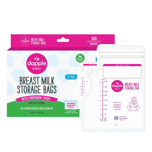 Dapple Baby Breast Milk Storage Easy Pour Bags, 50ct