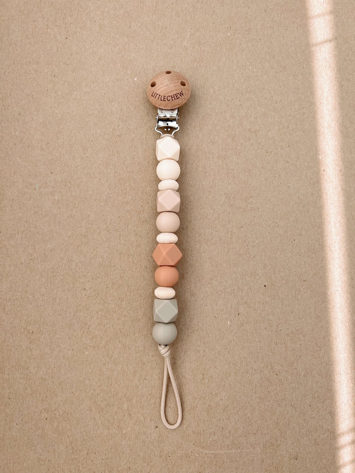 littleCHEW Pacifier Clip - Robin | Coral