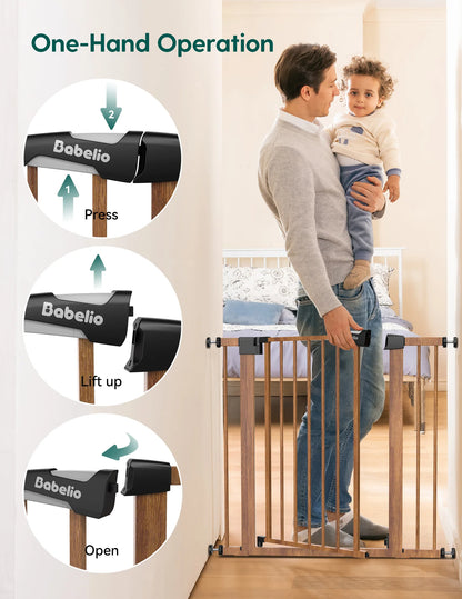 Babelio PressGuard C5&P7 Wood Pattern | Pressure-Mounted Baby Gate
