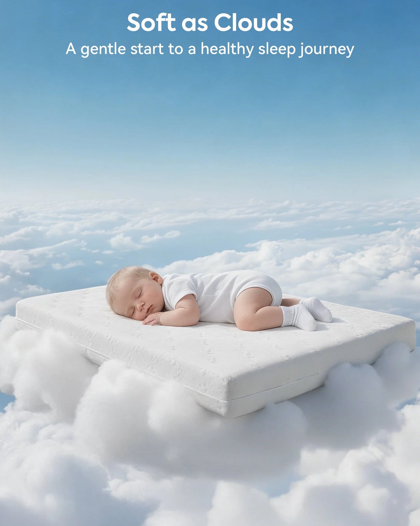 Babelio Cloud 1 | Dual-Sided Breathable Crib & Toddler Mattress