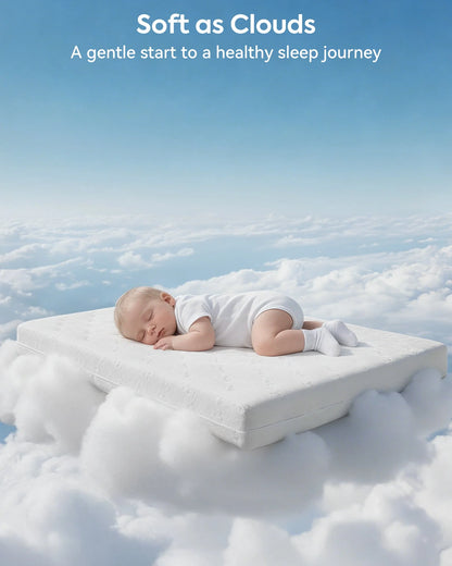 Babelio Cloud 1 | Dual-Sided Breathable Crib & Toddler Mattress