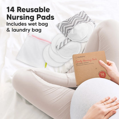 14pk Comfy Nursing Pads, Reusable Breastfeeding Pads
