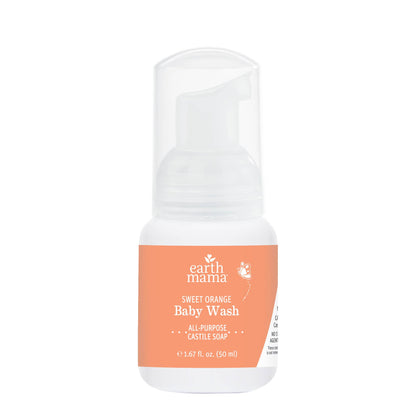 Sweet Orange scented castille soap Baby Wash from a brand called Earth Mama