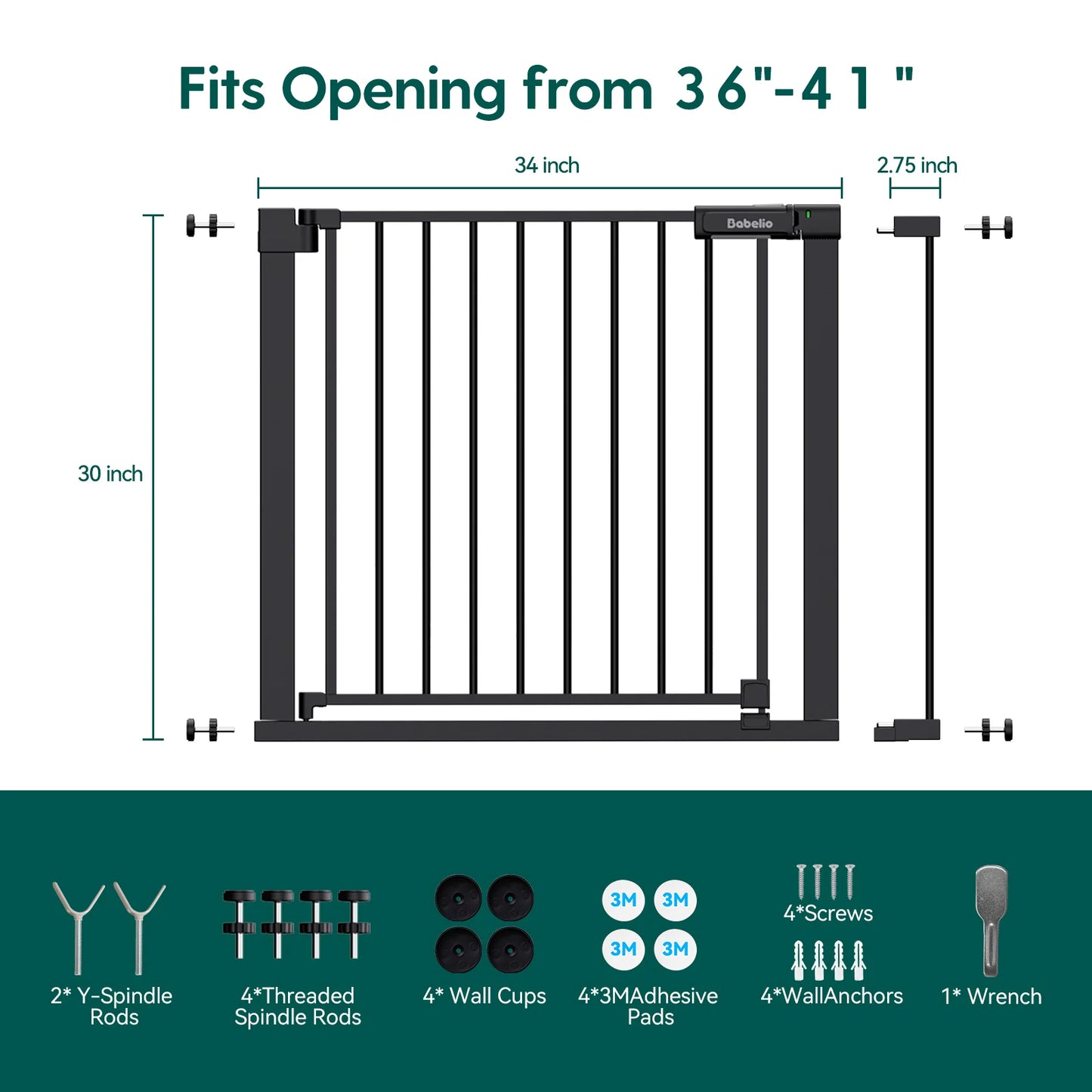 Babelio PressGuard Ⅱ | Upgrade Pressure-Mounted Baby Gate