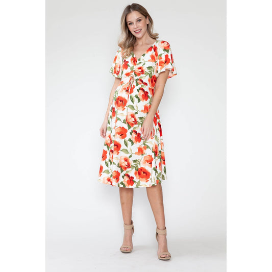 Maternity Floral V-Neck Flowy Dress