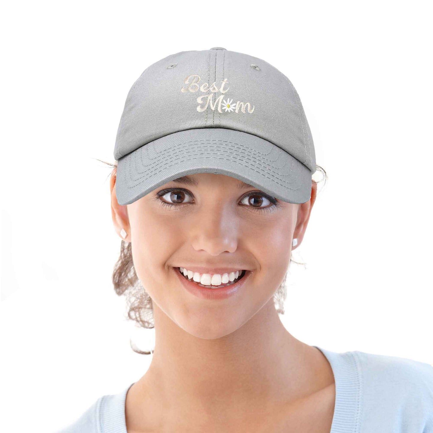 Embroidered Best Mom Daisy Cotton Hat