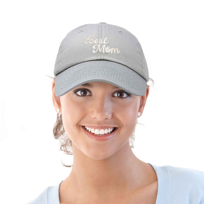 Embroidered Best Mom Daisy Cotton Hat