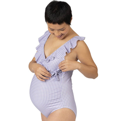 Nursing & Maternity One Piece Wrap Swimsuit