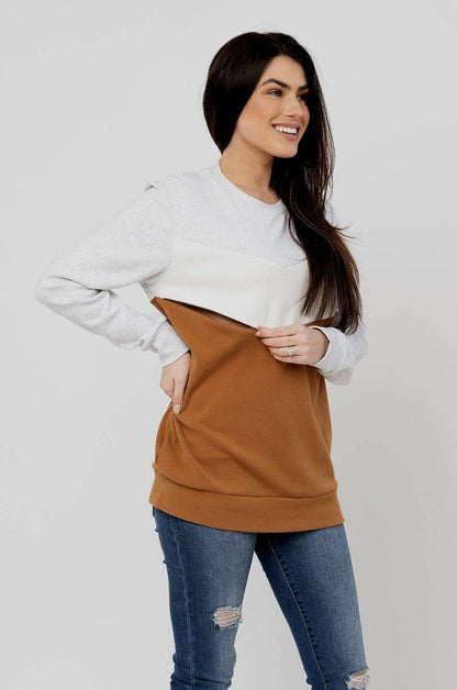 Sweetheart Nursing Sweatshirt - Camel