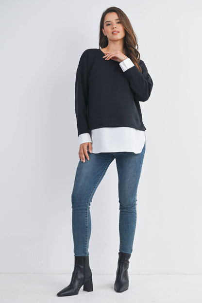 Maternity Twofer Pullover Top