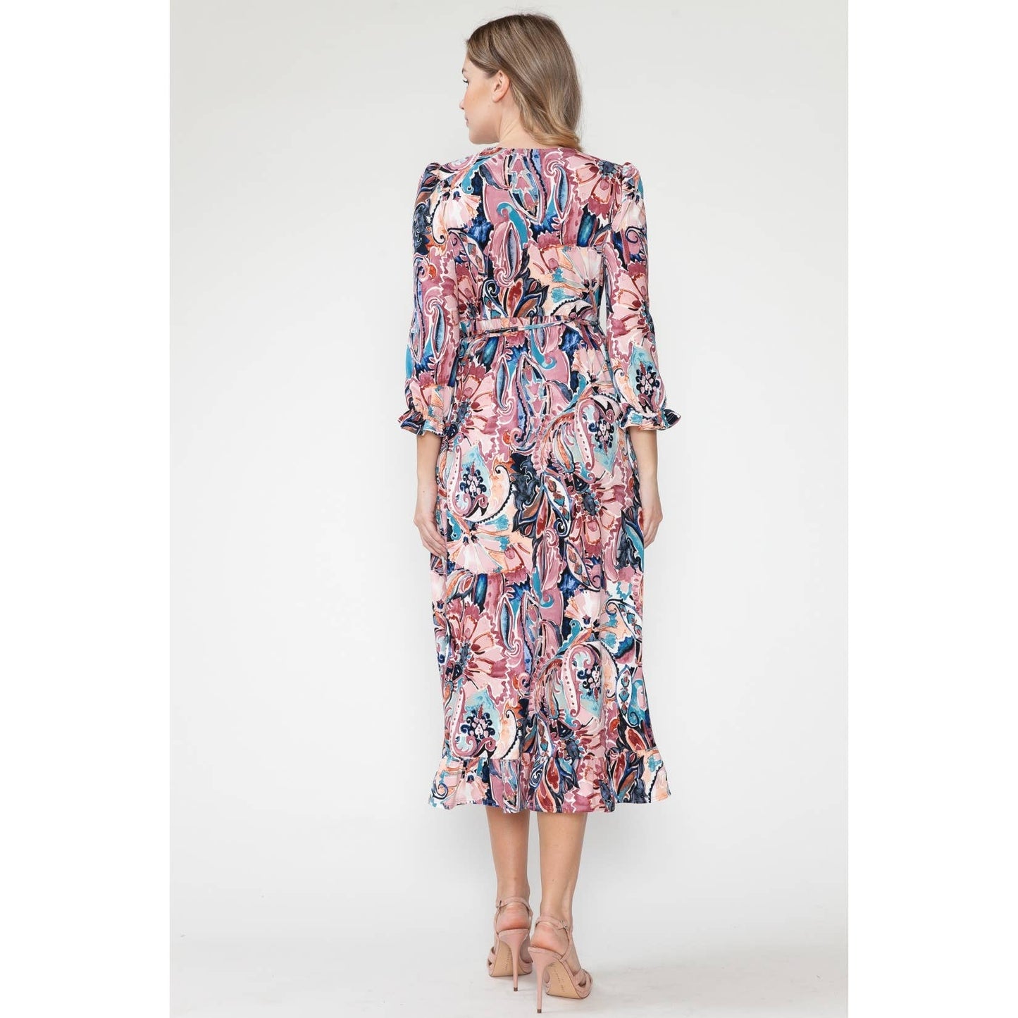 Maternity Floral V-Neck Long Dress