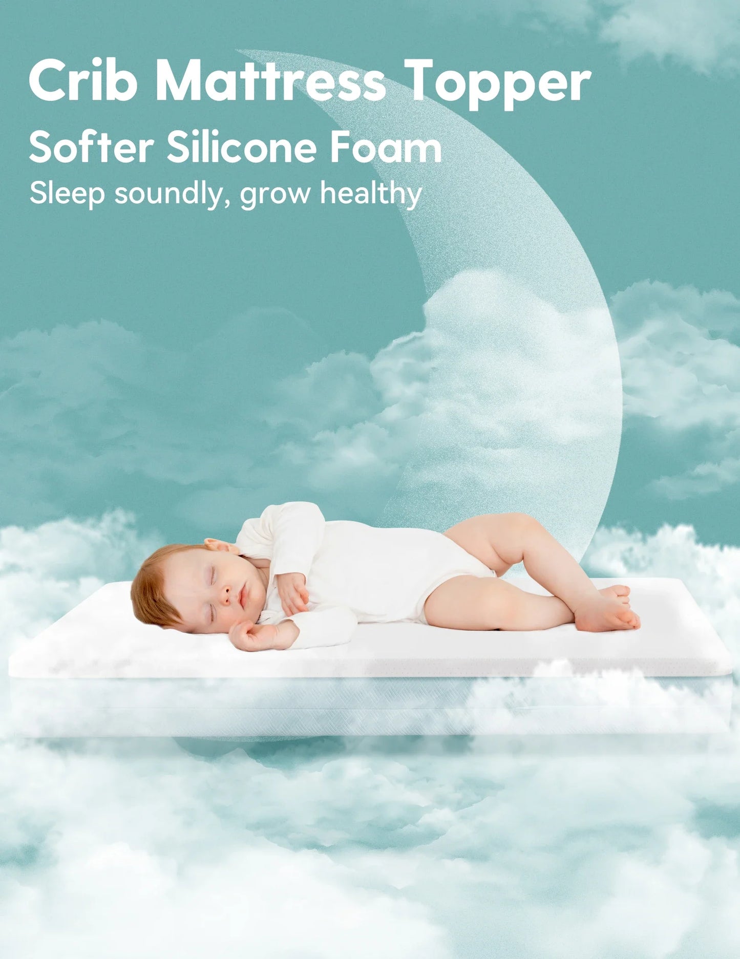 Babelio Stratus | Washable Silicone Foam Crib Mattress Topper
