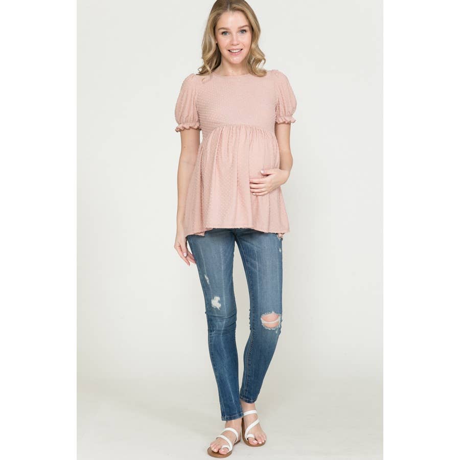 Puff Sleeve Babydoll Ruched Top