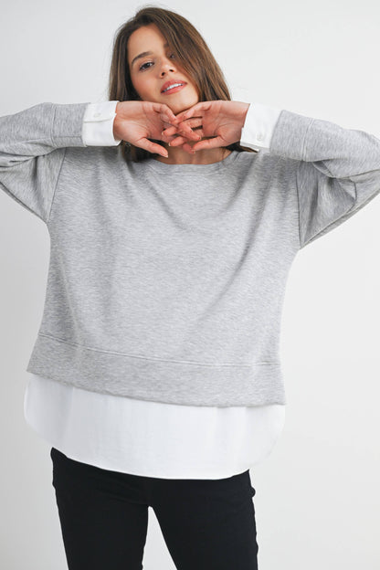 Maternity Twofer Pullover Top