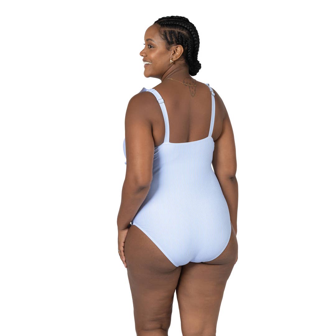 Nursing Maternity One Piece Wrap Swimsuit – Delilah's Maternity